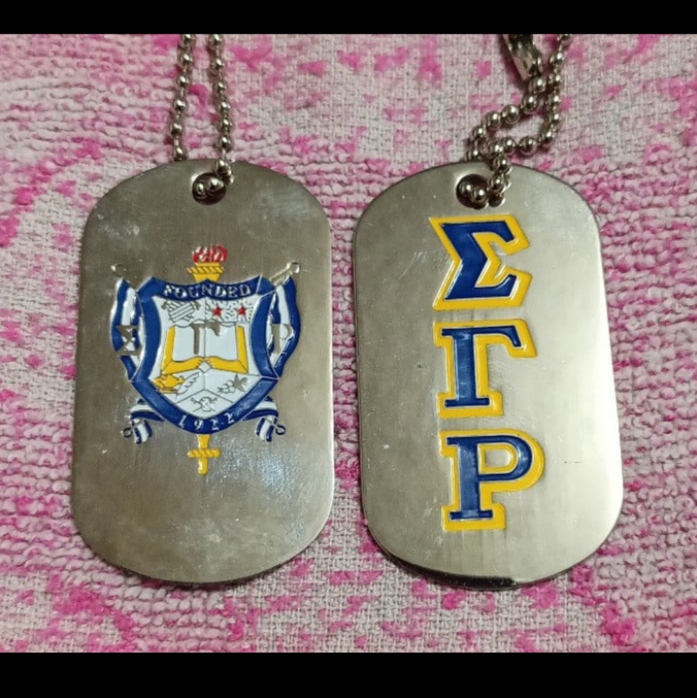 Sigma Gamma Rho Sorority Reversible Dog Tag Necklace